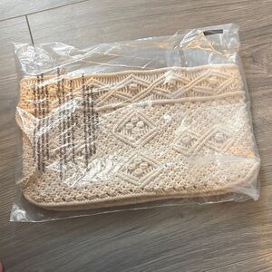 Cream Crochet Clutch